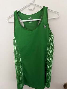 U.S. Polo Assn. Active Women's Green Polka Dot Racerback Athletic Tank Top
